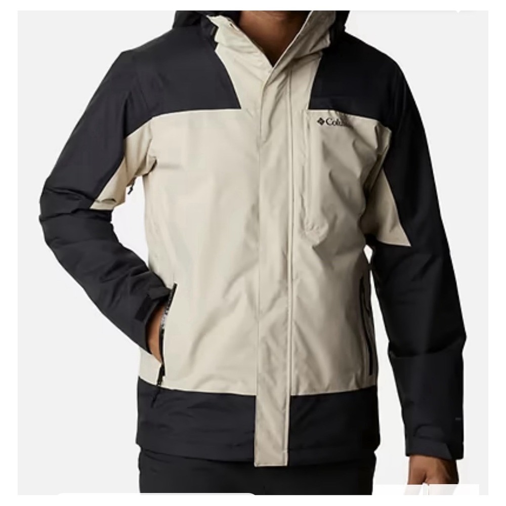 Columbia Men's Electric Peak Interchange 3 in 1 Hooded Ski‎ coat Tan black Large